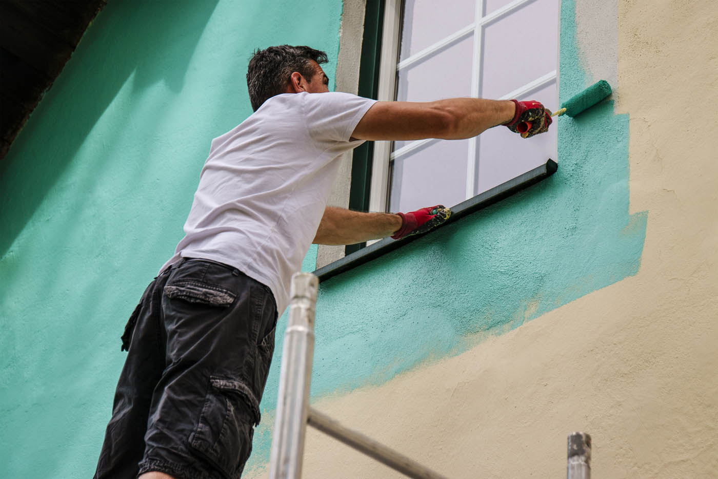 Façade d'immeuble en cours de ravalement